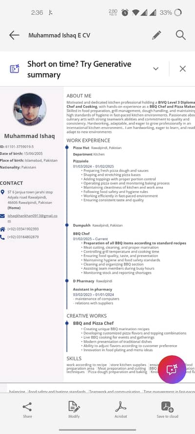 Need Job professional Chef with 2.5 year hands on Experience