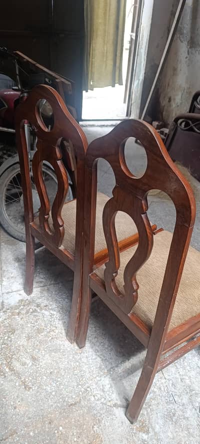 Set of 6 Premium Solid Sheesham Wood Dining Chairs (Harp Design)