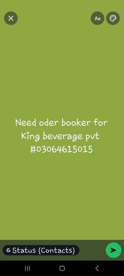need oder booker for King beverage pvt