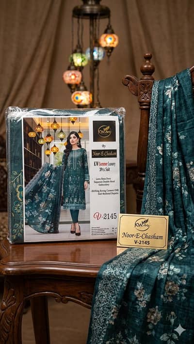 Unstitched Pink Embroidered 3-Piece Suit – Premium Quality Fabric