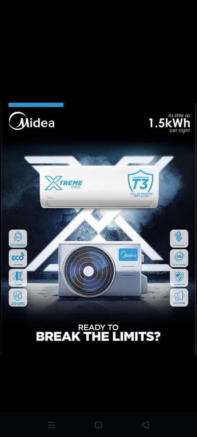 midea 1.5 ton Xtreme save DC Inverter heat & cool air conditioner T3