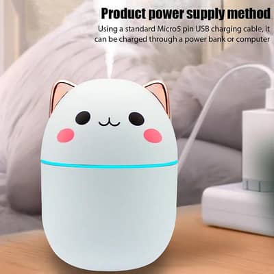Portable Cute Cat USB Humidifier - Rechargeable Cool Mist Maker