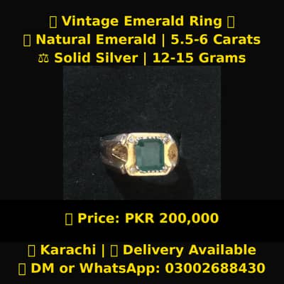 “Rare Vintage Emerald (Zamurd) Ring – Collector Piece”