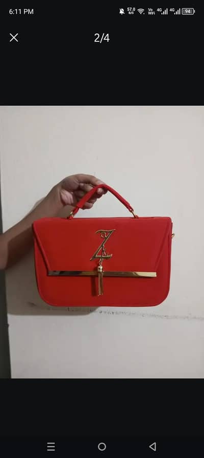 Red handbag