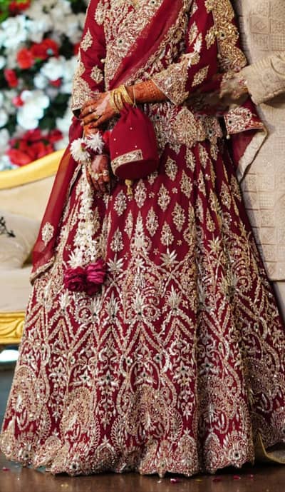 bridal lhnga maroon on half price