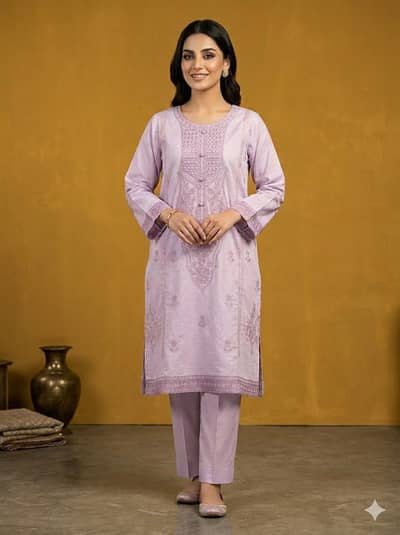 ladies 2 pc suit with embroidery
