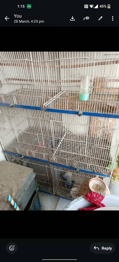 birds cage 8 hole cage white color