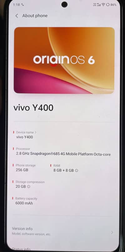 Vivo y400