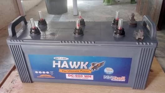 HAWK 12V 120Ah بیٹری (DC-900 WH) – اچھی حالت، زبردست بیک اپ