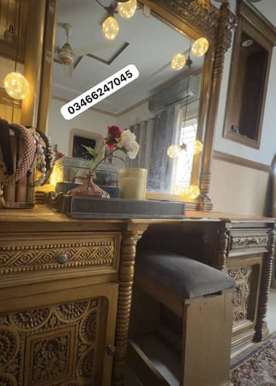 Pure sheesham wood dressing and stool for sale