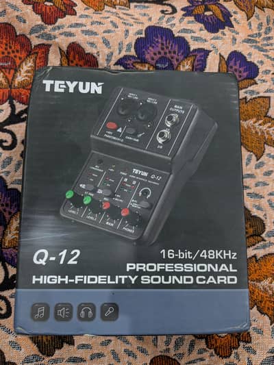 Teyun Q12 Audio Interface Sound Card Mixer- Brand new