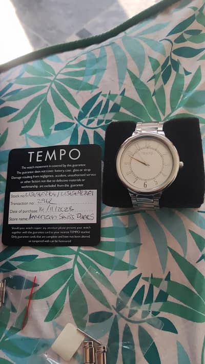Tempo Watch Tempo Men’s Silver & Black Tone Bracelet Watch