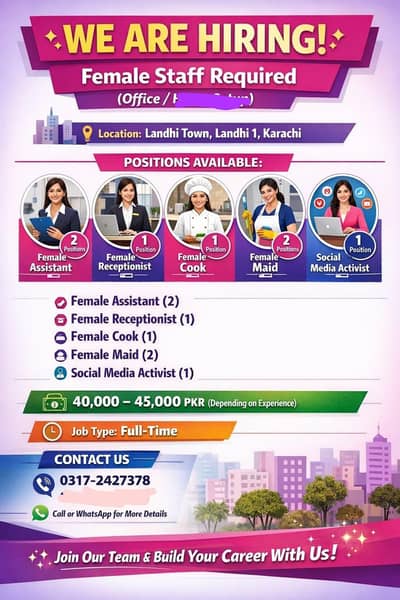 females staff required