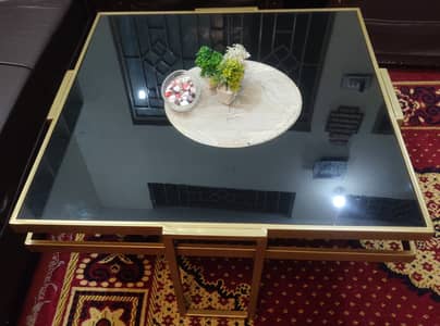 Glossy center table in strong iron base/2*4,3*3/Cash on delivery.