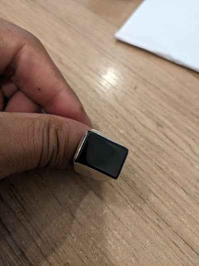 Men Silver Chandi Ring for sale Black Aqeeq