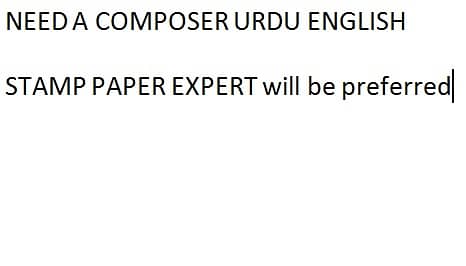 Job for Stamp paper writer urdu english composer