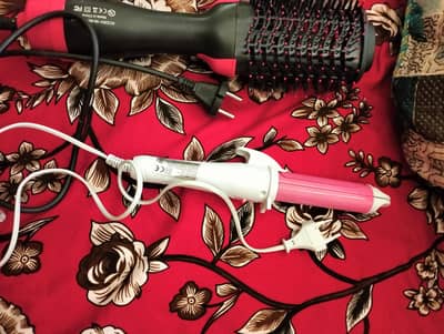 Hot air brush and 2 in one straightener