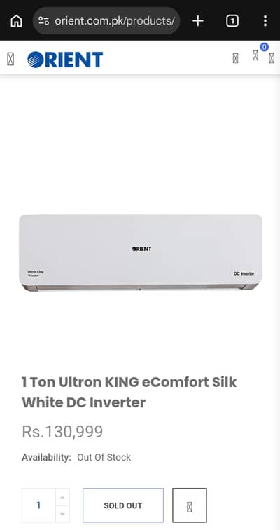 Orient AC 1 Ton Ultron Split DC invertor King 12G E Comfor Silk Whitet