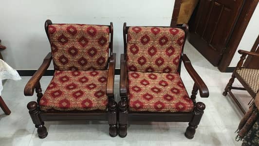 5 seater wooden sofa