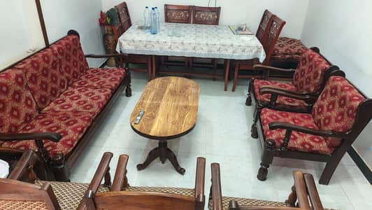 5 seater wooden sofa