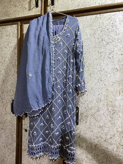 3 pcs hand made Pure chiffon ready to wear