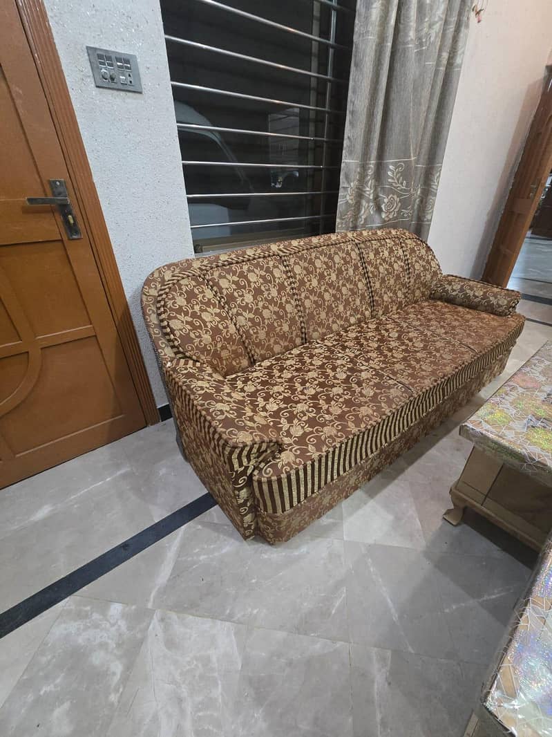 Solid Wooden Sofa Set 5 Seater 0