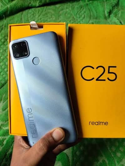 Realme c25 with boxAll to all ok 10/10 sealed 128gb approved