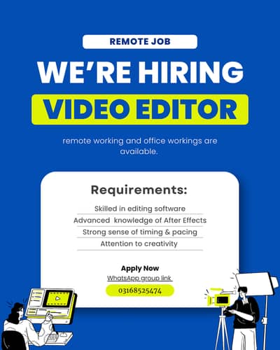 experinced ediotrs need work from home related vidoe editign