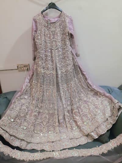 maxi / walima maxi / wedding wear / Lilac double gown maxi