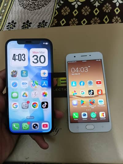 ful orignl iphon12 jv + oppoA57for hotspot+fee cooling fan+ charger