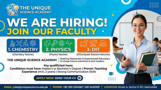 Teacher required at Unique Science Academy Malikpura