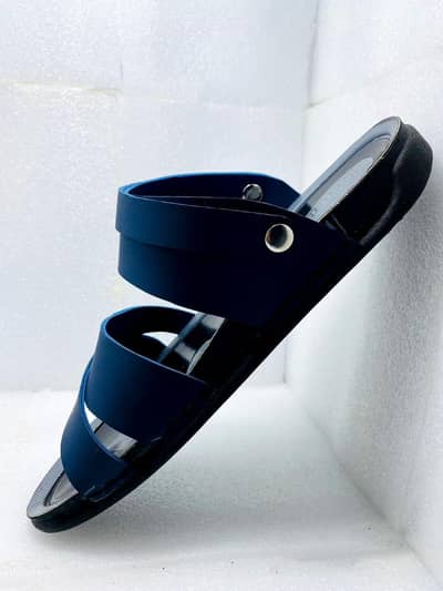 Men Blue Synthetic Leather Casual Sandal