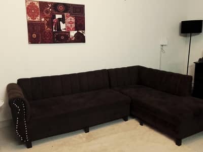 Stylish Brown L-Shape Sofa – Almost New, Premium Quality