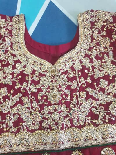 Gorgeous Maroon & Gold Bridal/Party Wear Lehenga Choli (With Dupatta)