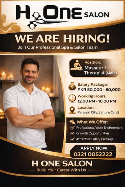 Spa Service Staff Required / Hiring Spa Expert / Jobs in lahore