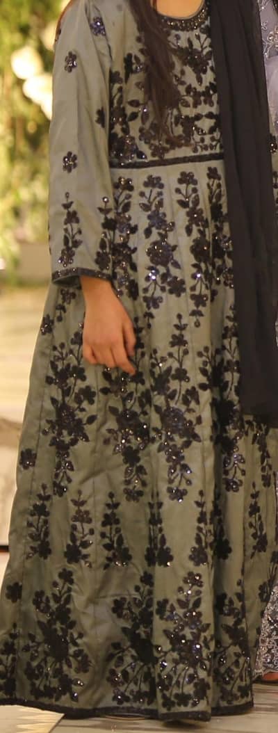 Raw Silk Embroidered Maxi