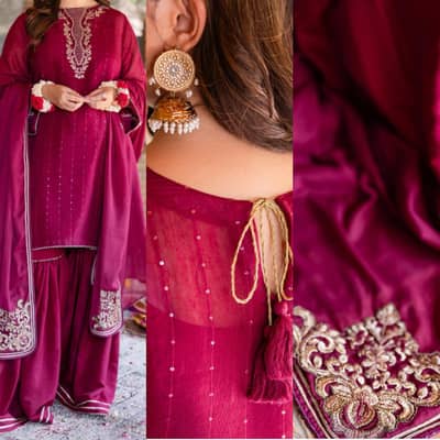 beautiful and elegant maroon dress