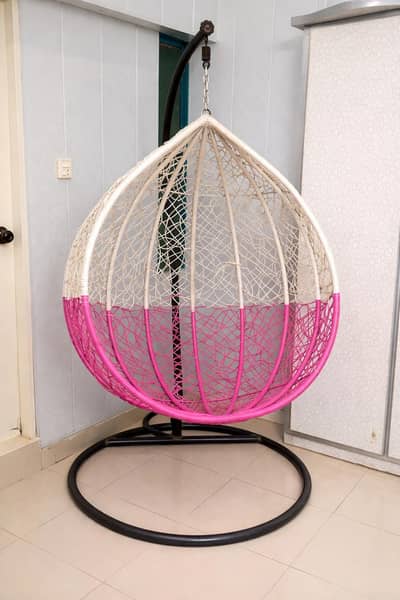 Egg Chair Jhoola with Stand | Stylish & Strong | Balcony/Home Use