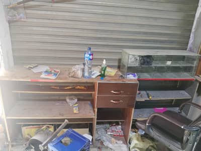 grocery store racks and Counter