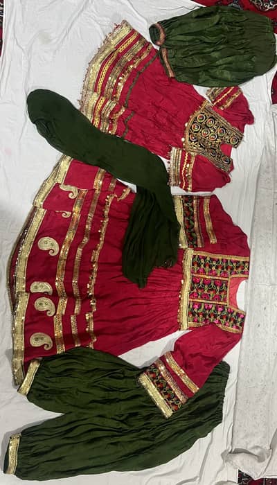 There are two clothes . one size is large and the other size is medium