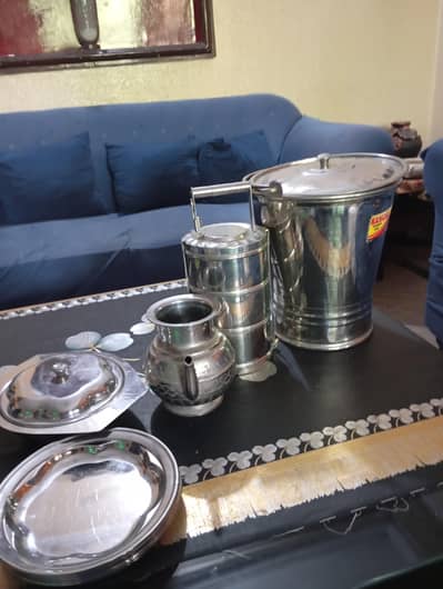 Steel pots (balti, Tiffon, lota, donga).