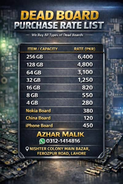 Dead Mobile Motherboard Purchasing – All Brands