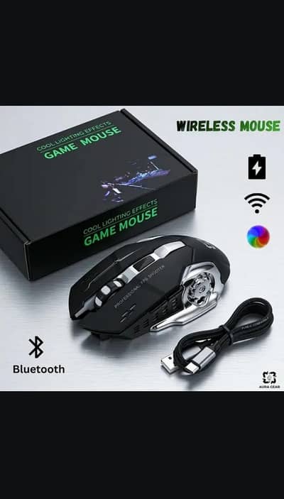 DUEL mode RGB GAMMING MOUSE - blue tooth &  wireless (rechargeable)