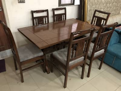 6 seater dining table/UV top table/metal steel chair/luxury dining set