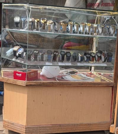 Glass Watch Display Counter with LED Lights – Shop Showcase