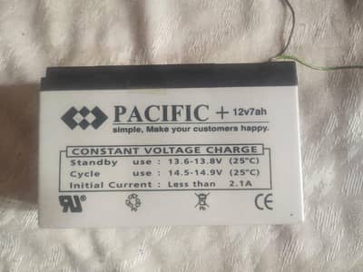 Pacific Battery + 12v7ah Good Condition