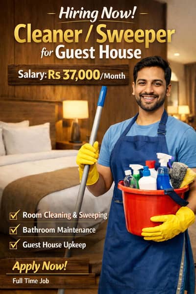 Cleaner Sweeper for Guest House full time
