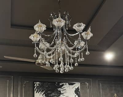 Elegant Crystal Chandelier - Modern Luxury Light (Excellent Condition)