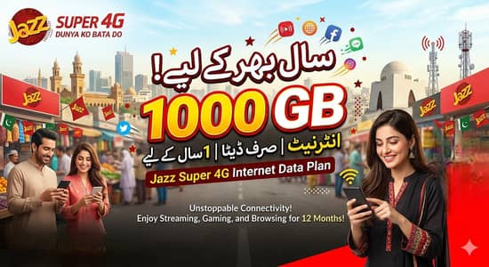 Jazz 1000 gb internet data validity 1 year