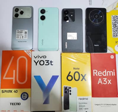 Infinix Spark 40 6/128Gb.  vivo Y03t 4/128Gb Xiomi note 60x 4/128Gb